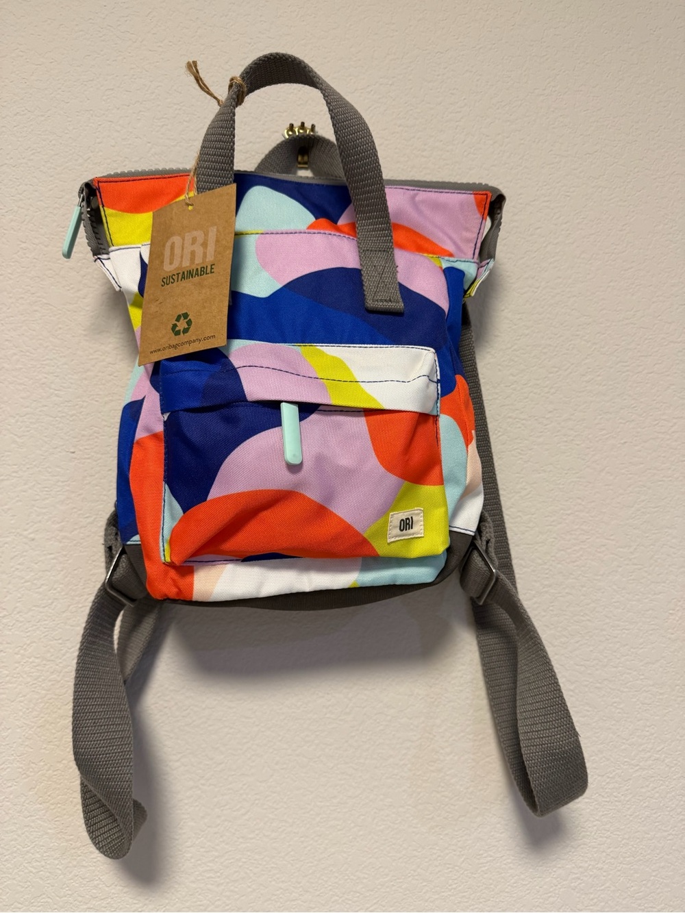 Ori Multicolor Abstract Canvas Backpack - Bold Color Block